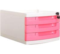 Cassetti portaoggetti in plastica, unità portaoggetti da scrivania, organizer con serratura, schedario A4, scatola for ufficio(C,3 drawers)