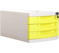 Cassetti portaoggetti in plastica, unità portaoggetti da scrivania, organizer con serratura, schedario A4, scatola for ufficio(B,3 drawers)