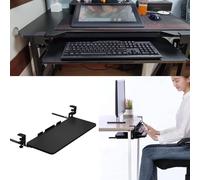 Cassetti Tastiera 52 65 75cm Morsetto su Vassoio Tastiera Piattaforme sotto Cassetto per Tastiera E Mouse, sotto Scorrevole Vassoio Estraibile Postazione di Lavoro Ergonomica, Black, 750x250mm