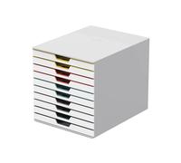 Cassettiera 10 cassetti colorati varicolor - bianco ghiaccio - 2,5cm - Durable
