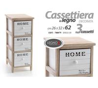 CASSETTIERA 3 CASSETTI BIANCHI SLIM SALVASPAZIO COMODINO HOME MODERNO 622632
