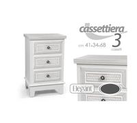 CASSETTIERA 3 CASSETTI COMODINO SLIM MOBILE ELEGANT IN LEGNO 41X34X68CM 801112