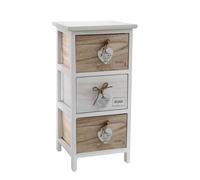 CASSETTIERA 3 CASSETTI CUORE LEGNO SLIM SALVASPAZIO BIANCA MARRONE 622632cm