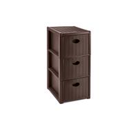 Cassettiera 3 Cassetti Elegance Rattan In Polipropilene Moka Cm 39X37X60 H