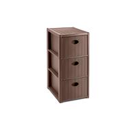 Cassettiera 3 Cassetti Elegance Rattan In Polipropilene Tortora Cm 39X37X60 H