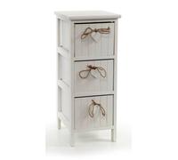 CASSETTIERA 3 CASSETTI h5825 CM BIANCA CUORE LEGNO SALVASPAZIO COMODINO SLIM
