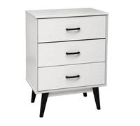 Cassettiera 3 Cassetti SETTIMINO Design Moderno Mobile Legno BIANCO 806040 cm