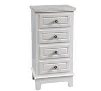 CASSETTIERA 4 CASSETTI h824030cm LEGNO PERLA BIANCO SHABBY CHIC COMODINO