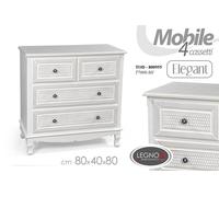 CASSETTIERA 4 CASSETTI LEGNO SHABBY CHIC SALOTTO CAMERETTA ELEGANT 8040H80