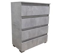 Cassettiera 4 cassetti maniglia gola in legno 81x44xH101 Cemento