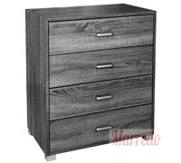 CASSETTIERA 4 CASSETTI RINFORZATI h836840 cm SETTIMINO MODERNO NERO WENGHè