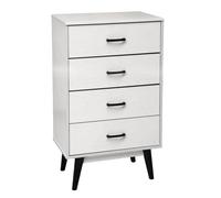 Cassettiera 4 Cassetti SETTIMINO Design Moderno Mobile Legno BIANCO H996040 cm