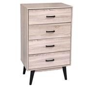 Cassettiera 4 Cassetti SETTIMINO Design Moderno Mobile Legno ROVERE 996040 cm