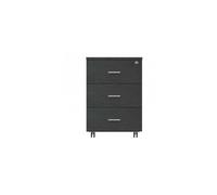 Cassettiera 42 x 56 x 60 cm Noce Tenebra in legno su ruote con 3 cassetti Kamos - pronta consegna