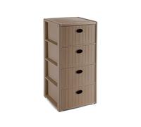 Cassettiera 4c Elegance Rattan Tortora Marrone Stefanplast