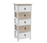 CASSETTIERA 5 CASSETTI COMODINO LEGNO MODERNO BIANCO ROVERE 904029 CM