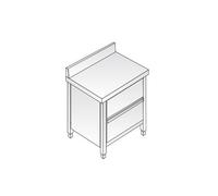 Cassettiera 56x100x85 acciaio inox 304 alzatina 2 cassetti ristorante RS5864