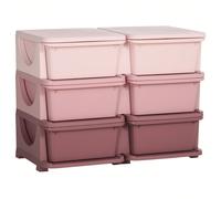Cassettiera 6 Cassetti per Bambini 3-6 Anni con Bordi Arrotondati, Mobile Portagiochi in PP, 75x37x56.5 cm, Rosa La nostra cassettiera 6 cassetti HOMCOM è una soluzione ottimale per insegnare ai bambi