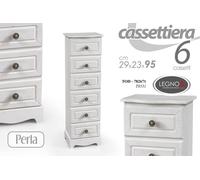 CASSETTIERA 6 CASSETTI SHABBY CHIC SALOTTO CAMERETTA LEGNO BIANCO 952923
