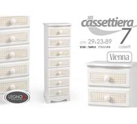 CASSETTIERA 7 CASSETTI SETTIMINO LEGNO SHABBY CHIC SALVASPAZIO BEIGE 892923 cm