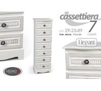 CASSETTIERA 7 CASSETTI SETTIMINO SLIM SALVASPAZIO SHABBY CHIC ELEGANTE 892923