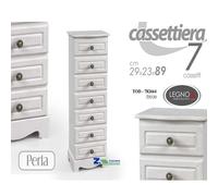 CASSETTIERA 7CASS. PERLA 29X23X89 SETTIMINO SHABBY CHIC PERLA TOD-782664