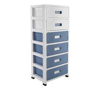 Cassettiera a 6 livelli, in plastica, con ruote, organizer rimovibile, carrello con cassetti, per camera da letto, soggiorno, casa, hotel, ufficio
