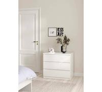 Cassettiera Aglae, Settimino Multiuso, Comò Camera da Letto, Mobile con cassetti, 77x50 h70 cm, Bianco Lucido