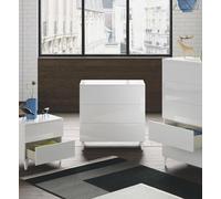 Cassettiera Baltimora, Settimanale a 3 cassetti, Mobile Comò per Camera da Letto, Comò Moderno, 80x40h80 cm, Bianco