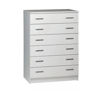 CASSETTIERA BIANCA CON 6 CASSETTI, 77X107X47 CM