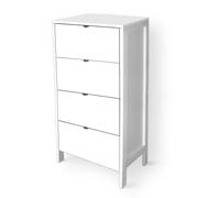 Lupia - Cassettiera Mobile Italy, Stile Minimal in Legno, 4 Cassetti, Adatta a Ogni Stanza, 39x29xH78 cm, Organizer Colore Bianco