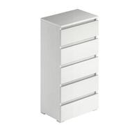 Cassettiera bianco frassinato 5 cassetti in legno Mobile settimino 47x40x127H