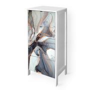 Cassettiera Bianco stampa MARBLE WAVES GREY 4 CASSETTI legno 39x29xH78 cm