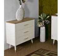 Cassettiera Boissano, Settimino Multiuso, Comò Camera da Letto, Mobile con cassetti, 78x37 h80 cm, Bianco e Marrone