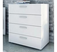 Cassettiera camera da letto ufficio 4 Cassetti 70x40x82h cm settimino bianco