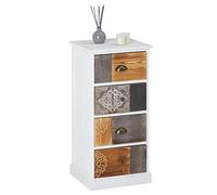 Cassettiera CARA con 4 cassetti decorati a colori in stile vintage, piccolo scaffale shabby