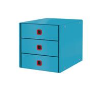 Leitz Click & Store Cassettiera a 3 Cassetti, Gamma Cosy, Pieghevole, Organizer per Riporre Documenti, Cataloghi e Riviste in Formato A4, Adatta per Casa e Ufficio, Blu Calmo, 53680061