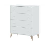 Cassettiera Como Bianco 4 Cassetti Cassettone Camera Letto Cameretta Settimino