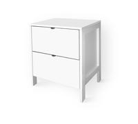 Cassettiera comodino Bianco con 2 CASSETTI in legno 39x29xH45 cm