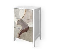 Cassettiera comodino Bianco stampa FLYER-B legno 39x29xH60 cm