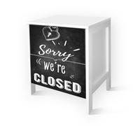 Cassettiera comodino Bianco stampa SORRY legno 39x29xH45 cm