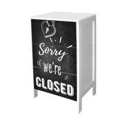 Cassettiera comodino Bianco stampa SORRY legno 39x29xH60 cm