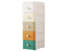 Cassettiera compatta in plastica, piccola, bianca, con 3 5 cassetti, salvaspazio, per camera da letto, ufficio e armadio, design elegante macaron