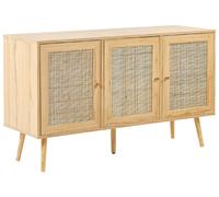 Cassettiera con 3 ante in rattan marrone chiaro stile boho Perote