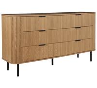 Beliani Cassettiera con 6 cassetti MDF legno chiaro gambe in metallo
