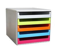 Cassettiera con cassetto, grigio chiaro, colori assortiti