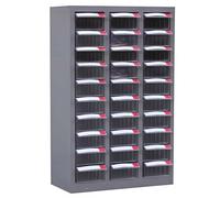Cassettiera con contenitori ed etichette per un'organizzazione efficiente degli strumenti e dell'hardware dell'officina