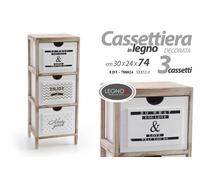 CASSETTIERA CUCINA BAGNO CAMERETTA SLIM SALVASPAZIO 3 CASSETTI LEGNO h743024cm