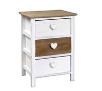 CASSETTIERA CUORE 3 CASSETTI LEGNO ANTICATO MARRONE CUCINA BAGNO CAMERA 543729