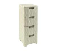 Cassettiera Curver 4 cassetti crema effetto vimini 209907